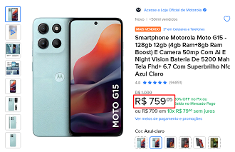 Oferta do Moto G15