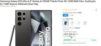 Promoção do Galaxy S24 Ultra