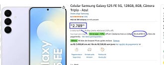 Oferta do Galaxy S25 FE