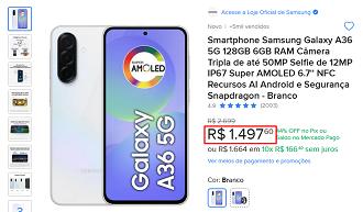 Oferta do Galaxy A36