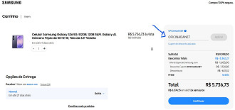 Samsung Galaxy S26 5G por R$ 5.736,73 à vista com cupom exclusivo.