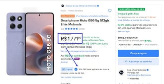 Motorola Moto G86 em oferta