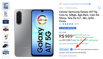 Oferta do Galaxy A17 5G
