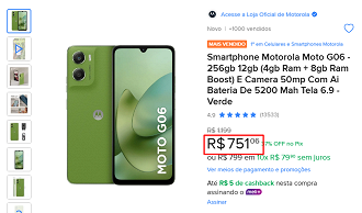 Oferta do Moto G06