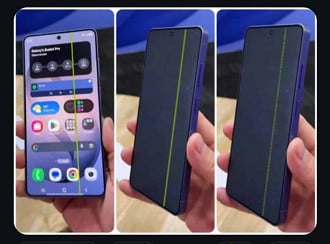 Suposta linha verde surge no Galaxy S26 Ultra.