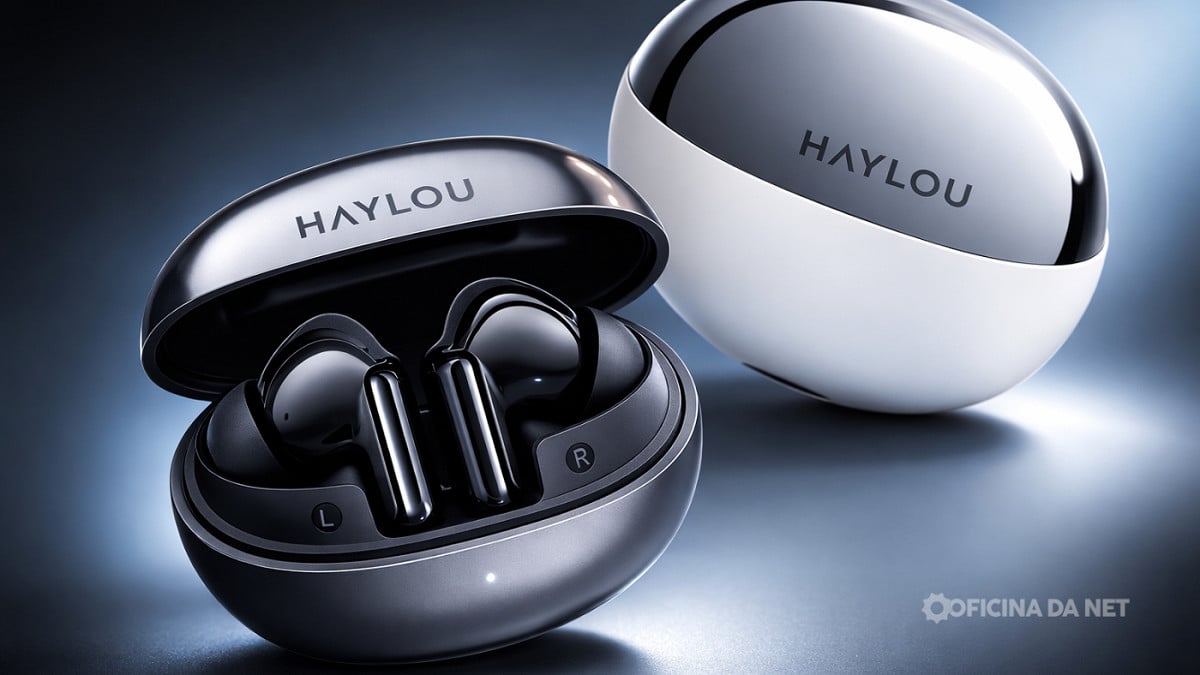Haylou anuncia Flowbuds N55 com cancelamento de ruído potente e bateria para o dia todo. Imagem: Oficina da Net