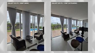 Galaxy S25 Fe na principal e ultrawide