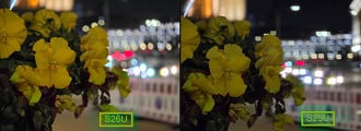 Comparação em efeito bokeh