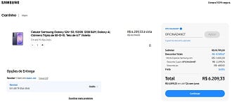 Galaxy S26 Plus por R$ 6.209,33 na loja oficial da Samsung.