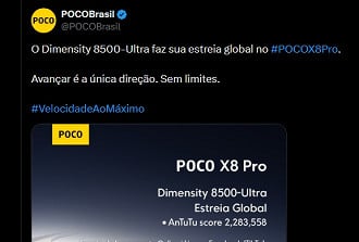 POCO X8 Pro será lançado oficialmente no Brasil.