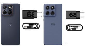 Ambos tem carregador de 68 watts