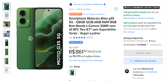 Motorola Moto G35 com 38% de desconto no Mercado Livre!