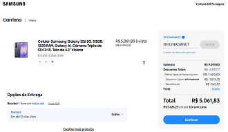 Samsung Galaxy S26 por R$ 5.061,83 na Samsung!