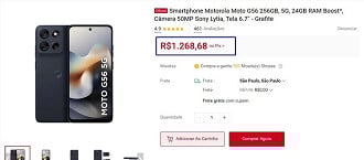 O Motorola Moto G56 está com ótimo peço.