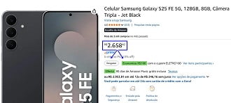 Oferta do Galaxy S25 FE