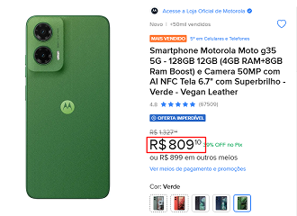Oferta do Moto G35 5G