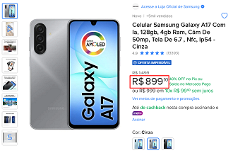 Oferta do Galaxy A17 4G