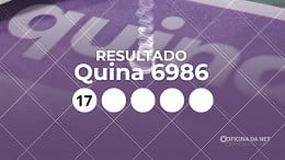 Resultado da Quina 6986 de hoje, quinta-feira (26/03); prêmio é de R$ 7,3 milhões Resultado da Quina 6986 de hoje, quinta-feira (26/03); prêmio é de R$ 7,3 milhões