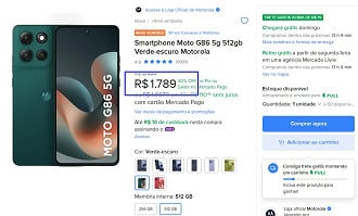 Oferta do Moto G86