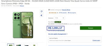 Promoção do Motorola Edge 60