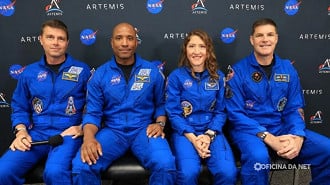 Tripulação da missão Artemis 2. Imagem: NASA/Reprodução