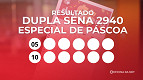 Resultado da Dupla Sena 2940 Especial de Páscoa de hoje, sábado (04/04); prêmio de R$ 40 MILH�ES