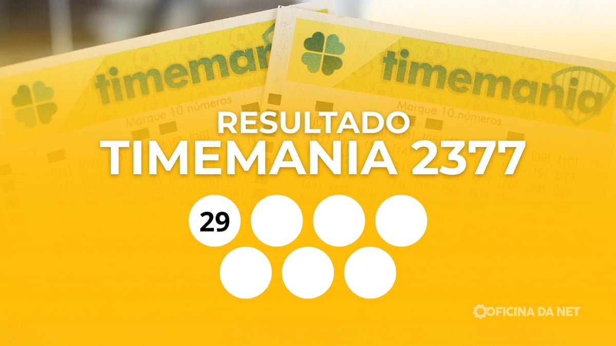 Veja os números sorteados da Timemania 2377