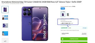 Oferta do Motorola Edge 70 Fusion Plus