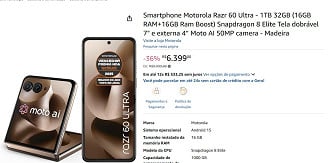Motorola Razr 60 Ultra em oferta