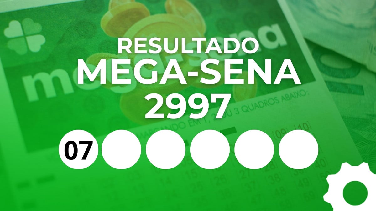 Veja os números sorteados da Mega-Sena 2997. Imagem: Oficina da Net
