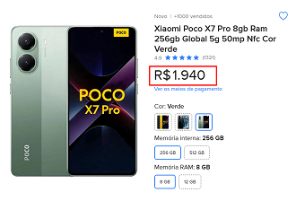 Oferta do POCO X7 Pro