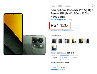 Oferta do POCO M7 Pro