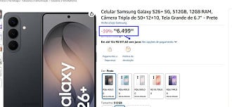 Galaxy S26+ de 512GB em oferta