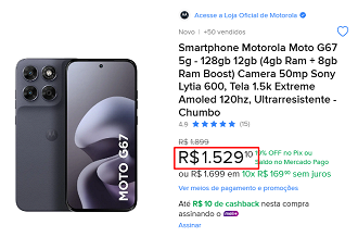 Oferta do Moto G67