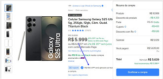 Oferta do Galaxy S25 Ultra