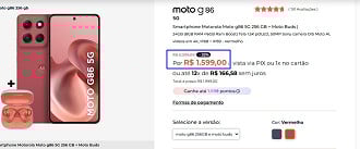Promoção do Motorola Moto G86 com o Moto Buds Grátis.