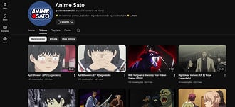 Canal Anime Sato no youtube. Imagem: Reprodução