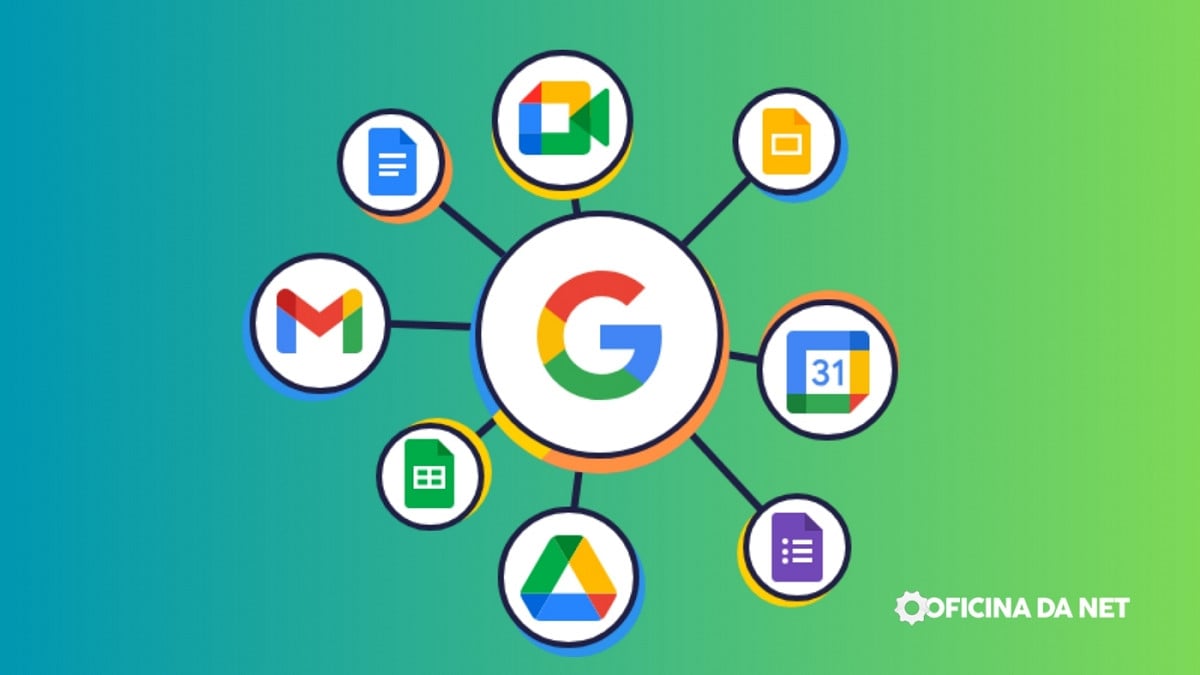 Google prepara novos ícones para Gmail, Drive e outros apps; veja o que muda. Imagem: Oficina da Net