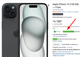 Oferta do iPhone 15