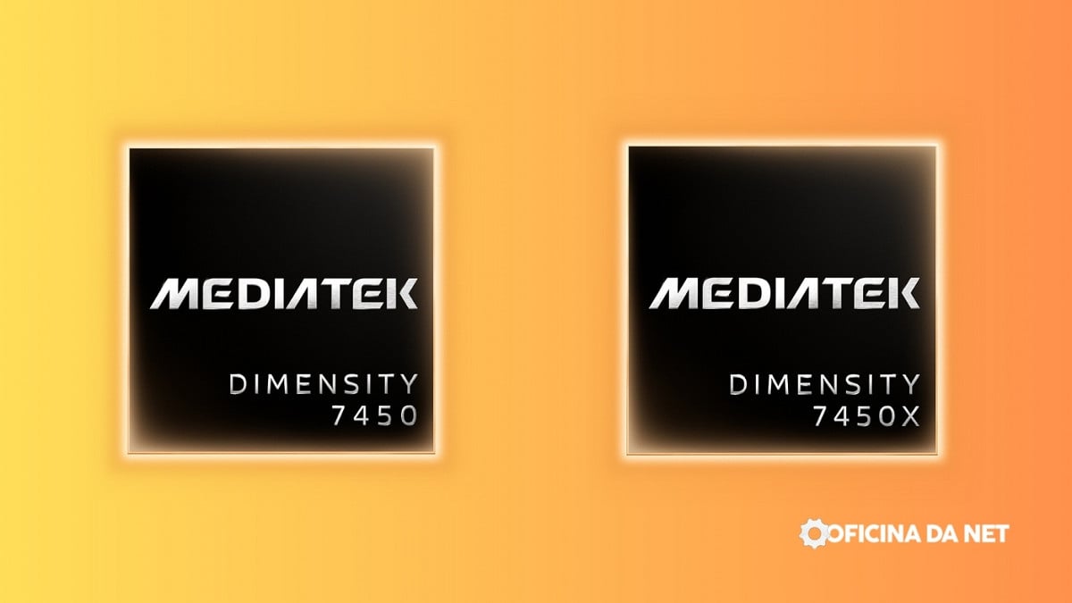 MediaTek lança Dimensity 7450 e 7450X com foco em 5G, jogos, câmeras e dobráveis. Imagem: Oficina da Net