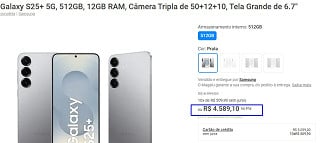 Promoção do Galaxy S25 Plus