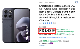 Oferta do Moto G67
