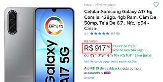 Oferta do Galaxy A17 5G
