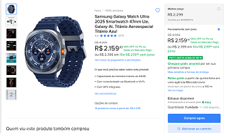 Galaxy Watch Ultra por R$ 2.159,10 no Mercado Livre!