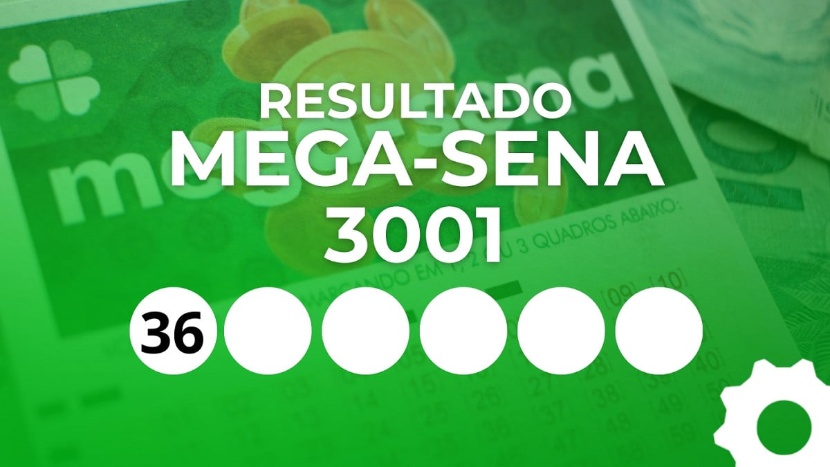 Veja os números sorteados da Mega-Sena 3001. Imagem: Oficina da Net