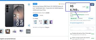 Promoção do Galaxy S26