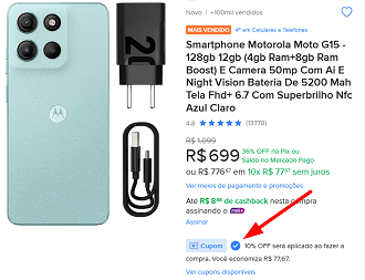 Oferta do Moto G15