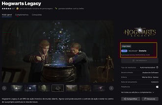 Hogwarts Legacy grátis na Epic