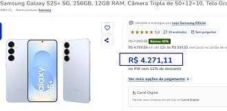 Promoção do Galaxy S25 Plus
