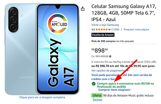 Oferta do Galaxy A17 4G